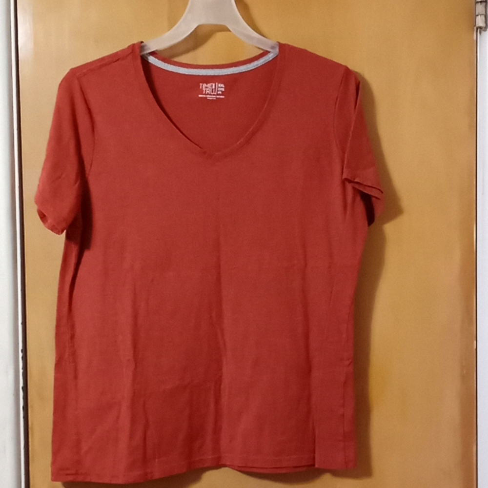 Time and Tru Orange Short sleeve shirt